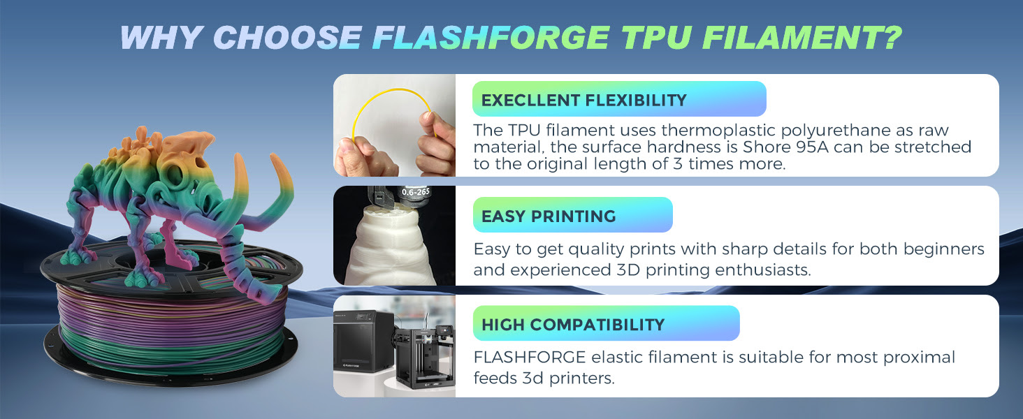 Filamento TPU 95 - Flashforge 6 WHY TPU